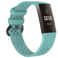 By Qubix - Compatible met Fitbit Charge 3 - Fitbit Charge 4 sport bandje - Maat: Large - Turquoise - Compatible fitbit bandje