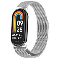 By Qubix - Milanese band - Zilver - Compatible met Xiaomi Smart Band 8 & 9 - Compatible Xiaomi bandje