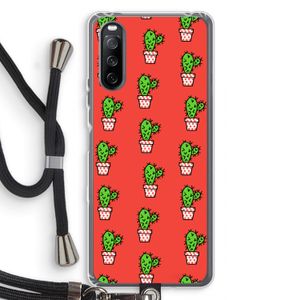 Mini cactus: Sony Sony Xperia 10 III Transparant Hoesje met koord