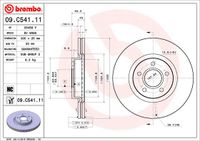 Remschijf BREMBO, Remschijftype: Binnen geventileerd, u.a. für Ford