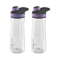 Waterfles / drinkfles / sportfles Aquamania - 2x - paars - 730 ml - kunststof - bpa vrij - thumbnail