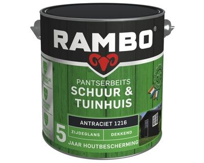 Rambo Pantserbeits Schuur & Tuinhuis Zijdeglans Dekkend 2,5 liter - Antraciet Rambo Pantserbeits Schuur & Tuinhuis Zijdeglans Dekkend 2,5 liter - Antraciet