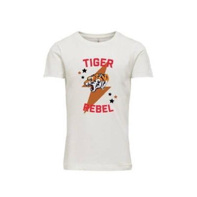 KIDS ONLY T-shirt Veronica van biologisch katoen wit/rood/bruin KIDS ONLY T-shirt Veronica van biologisch katoen wit/rood/bruin