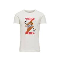 KIDS ONLY T-shirt Veronica van biologisch katoen wit/rood/bruin