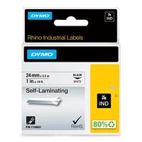 DYMO Rhino Industrie zelflaminerende etiketten, 24 x 5,5 m, zwart op wit, voor DYMO Rhino labelprinter