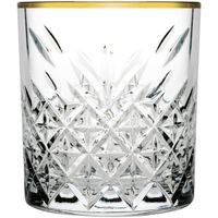 Pasabahce Tumbler met gouden rand Timeless 35.5 cl - Transparant Goud - Luxe drinkglas voor stijlvolle gelegenheden