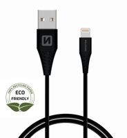 Swissten Lightning naar USB kabel - 1.2M - Wit - Duurzame verpakking - Zwart - thumbnail