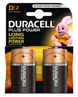 Duracell PILALR20DURPP alkaline LR20/D blister 2 stuks zwart