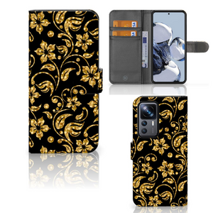 Xiaomi 12T | 12T Pro Hoesje Gouden Bloemen