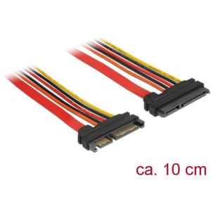 Delock HDD Verlengkabel [1x SATA-combi-stekker 15+7-polig - 1x SATA-combi-bus 15+7-polig] 0.10 m Zwart, Rood, Geel, Oranje