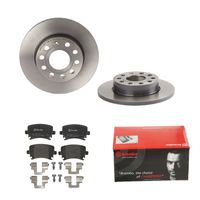 Remmenset, remschijf BREMBO, Remschijftype: Massief, Inbouwplaats: Achteras: , u.a. für VW, Skoda, Audi, Seat