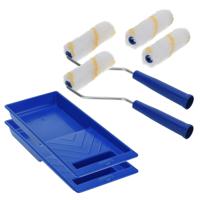 FX Tools Verfrollers set 8 delig - 1 houders/2 rollen van 10 cm/lekbak - Schilderen - voordelig