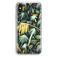 Tropical Palms Dark: iPhone XS Max Transparant Hoesje - thumbnail