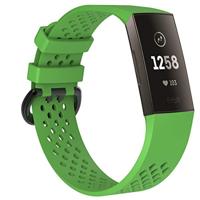 By Qubix - Compatible met Fitbit Charge 3 - Fitbit Charge 4 sport bandje - Maat: Large - Groen - Compatible fitbit bandje