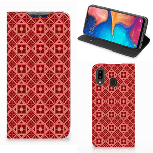 Samsung Galaxy A30 Hoesje met Magneet Batik Rood