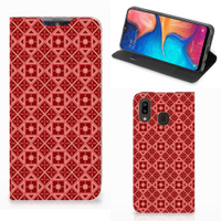 Samsung Galaxy A30 Hoesje met Magneet Batik Rood - thumbnail