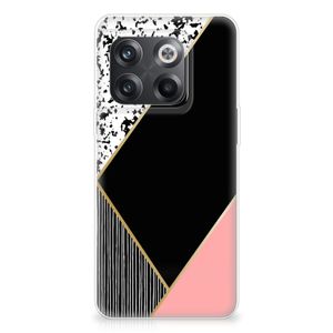 OnePlus 10T TPU Hoesje Zwart Roze Vormen