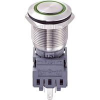 TRU Components 701856 LAS1-BGQ-11E/G/12V Vandalismusgeschützter Drucktaster 250 V/AC 5A 1 x Aus/(Ei