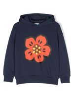 Kenzo Kids hoodie en coton à imprimé Boke Flower - Bleu