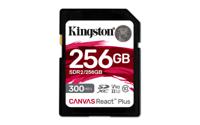 Kingston Technology 256GB Canvas React Plus SDHC UHS-II 300R/260W U3 V90 voor Full HD/4K/8K