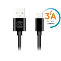 Forever USB-A naar USB-C kabel - 1m, 3A - Zwart - thumbnail