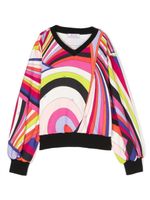 PUCCI Junior sweat en coton à imprimé Iride - Rose