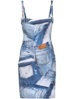 Chiara Ferragni robe courte à imprimé jean - Bleu - thumbnail