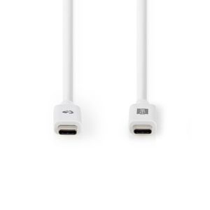 Nedis CCGW64750WT10 Usb 3.1-kabel (gen2) Usb-c™ Male - Usb-c™ Male 1,0 M Wit