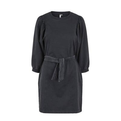 PIECES sweatjurk met ceintuur zwart