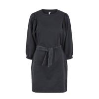 PIECES sweatjurk met ceintuur zwart