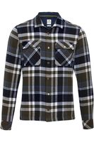 Pure Casual Slim Fit Overshirt olijf/blauw, Ruit