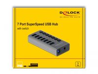 DeLOCK 63669 interface hub USB 3.2 Gen 1 (3.1 Gen 1) Type-B 5000 Mbit/s Grijs - thumbnail