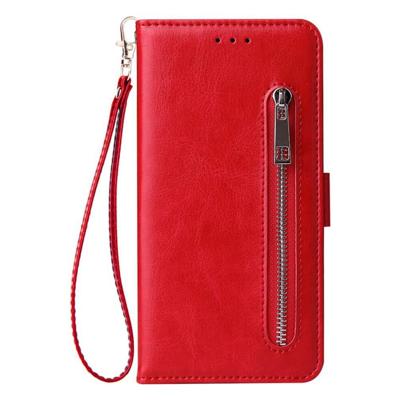 Shop4 - iPhone 12 mini Hoesje - Wallet Case Cabello met Ritssluiting Rood