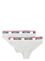 Moschino boxers en coton à bande logo (lot de deux) - Gris