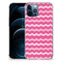 iPhone 12 | 12 Pro Doorzichtige Silicone Hoesje Waves Pink - thumbnail