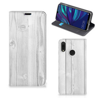 Huawei Y7 hoesje Y7 Pro (2019) Book Wallet Case White Wood