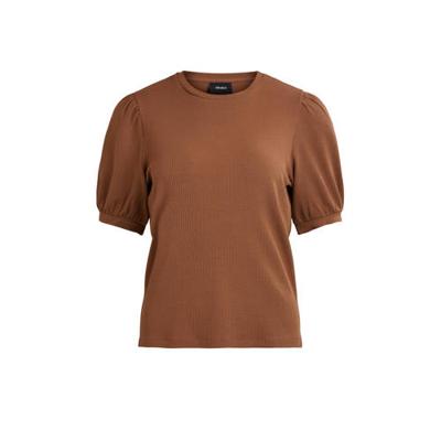 OBJECT ribgebreide top OBJJAMIE bruin