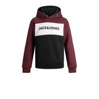 JACK & JONES JUNIOR hoodie JJELOGO met logo donkerpaars