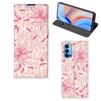 OPPO Reno4 Pro 5G Smart Cover Pink Flowers