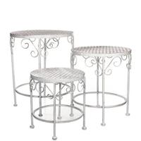 Mica Decorations Provence Plantentafel voor Buiten - Set van 3 - Wit