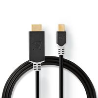 Mini-DisplayPort - HDMI-Kabel | Mini-DisplayPort Male - HDMI Male | 2,0 m | Antraciet