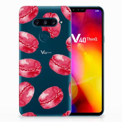 LG V40 Thinq Siliconen Case Pink Macarons
