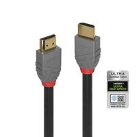 Lindy 2 m Ultra High Speed HDMI-kabel, Anthra Line, HDMI 2.1 gecertificeerd 8K, 10K, 48 Gbps, Dolby True HD, Dolby Atmos, Tv Oled-monitor, Xbox Series X, PS5, Blu Ray Soundbar
