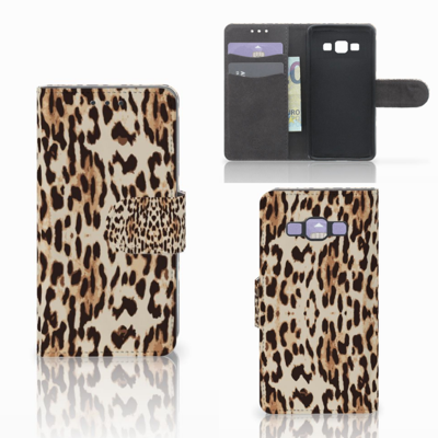 Samsung Galaxy A3 2015 Telefoonhoesje met Pasjes Leopard