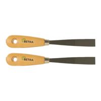 Plamuurmes - 2x - werkbreedte 20 mm - conisch geslepen staal - houten greep