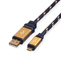 ROLINE GOLD USB 2.0 kabel, type A ST - Micro B ST, 0,8 m