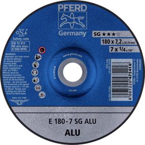 PFERD 62217622 E 180-7 SG ALU Afbraamschijf gebogen Diameter 180 mm Boordiameter 22.23 mm Aluminium, Non-ferrometaal 10 stuk(s)