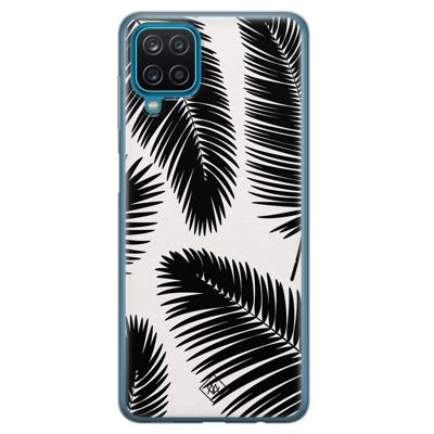 Samsung Galaxy A12 siliconen telefoonhoesje - Palm leaves silhouette Samsung Galaxy A12 siliconen telefoonhoesje - Palm leaves silhouette