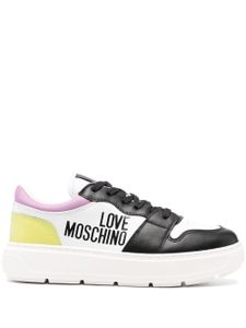 Love Moschino baskets colour block à logo imprimé - Blanc