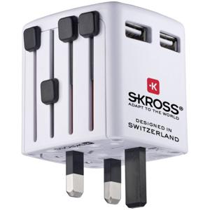 Skross World USB Charger USB-oplader Thuis Uitgangsstroom (max.) 2400 mA Aantal uitgangen: 2 x USB Met adapter voor Verenigd Koninkrijk